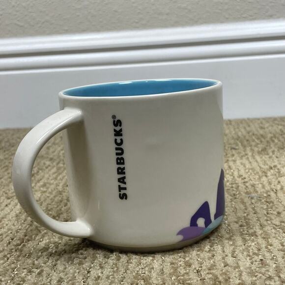 Starbucks Oregon 14 oz "You Are Here" Mug Blue Interior Pre-Owned No Chips‎ - Picture 3 of 5